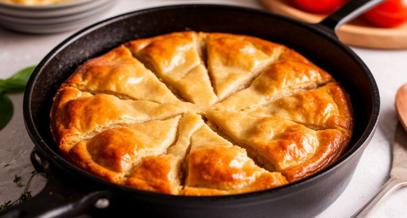 Делаю вкуснейший пирог на сковороде всего за 15 минут: муж и дети сметают за секунду