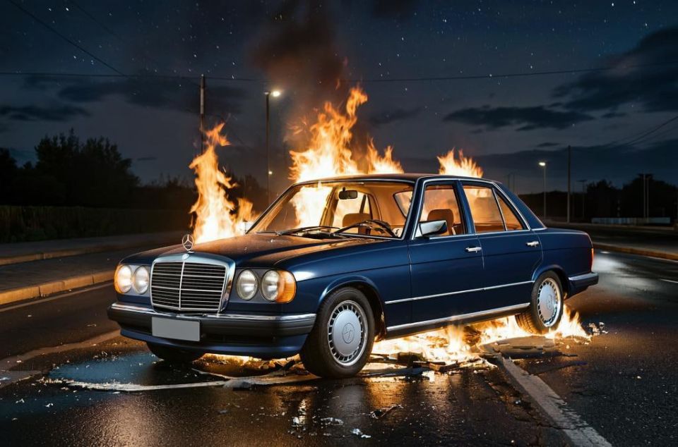 12345. Полицейские раскрыли поджог "Мерседеса" на ул. Дружной