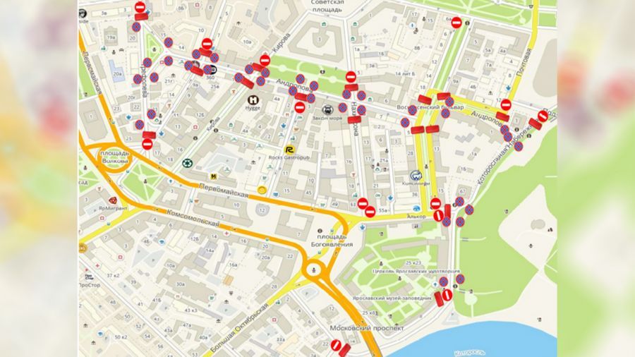Центр Ярославля станет временно недоступен для транспорта