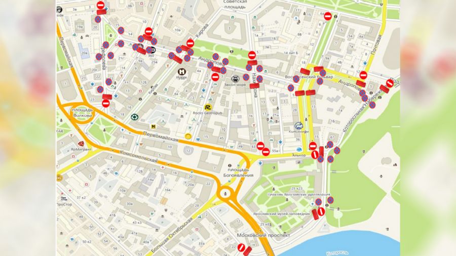 Центр Ярославля станет временно недоступен для транспорта