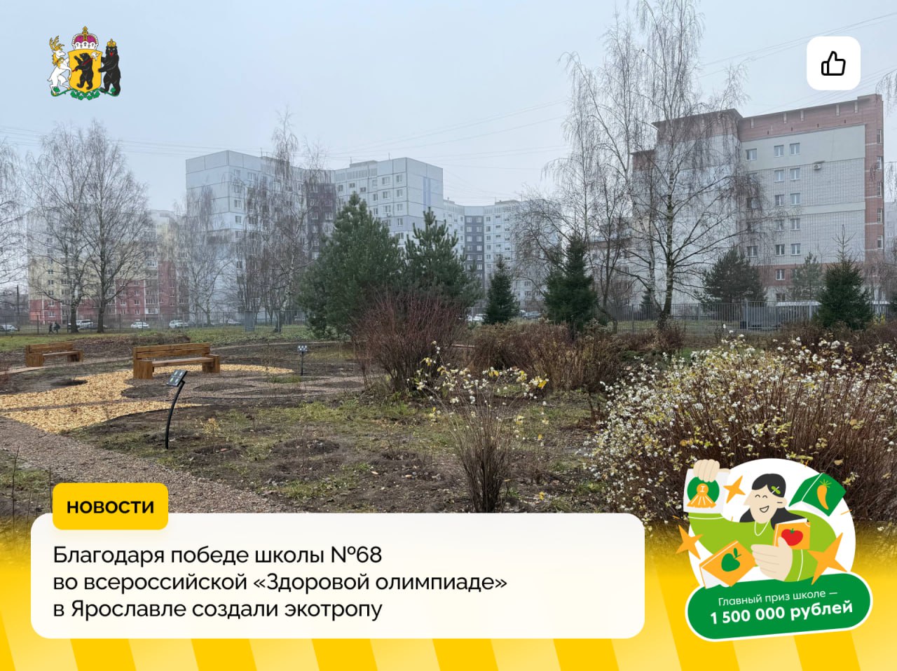 Победа, которая преобразила школу! В Ярославле открылась новая экотропа