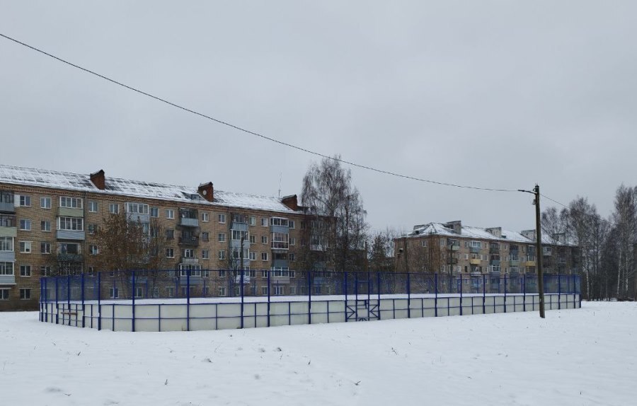 В Рыбинске на ул. Боткина установили новый хоккейный корт
