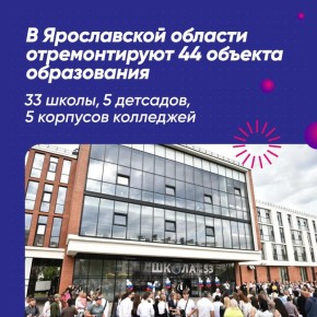 В Ярославской области отремонтируют 44 объекта образования в 2026 году