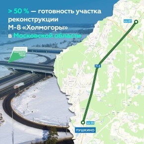 Продолжаем модернизировать отрезок с 35-го по 47-й км на трассе М-8 в Подмосковье