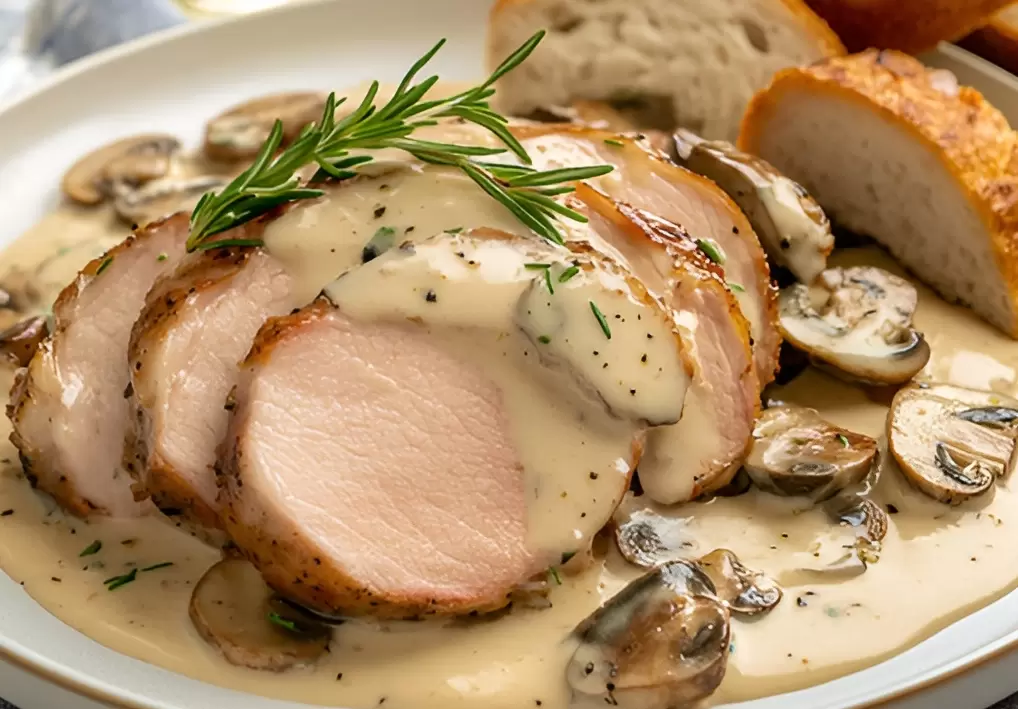 Нежная свиная вырезка в сливочно-грибном соусе: идеальное блюдо для праздничного стола