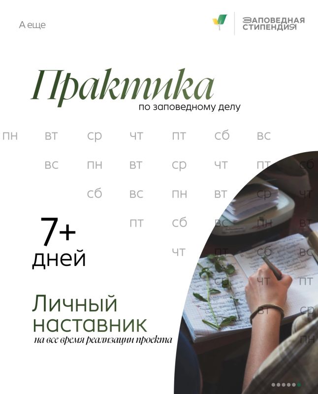 Открыт прием заявок на стипендию Президентского фонда природы Открыт прием заявок на стипендию Президентского фонда природы