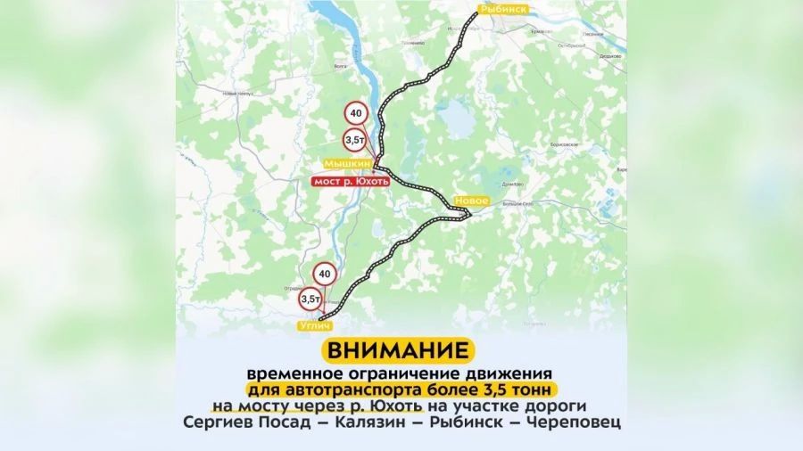 Мост через Юхоть закрыли для грузовиков