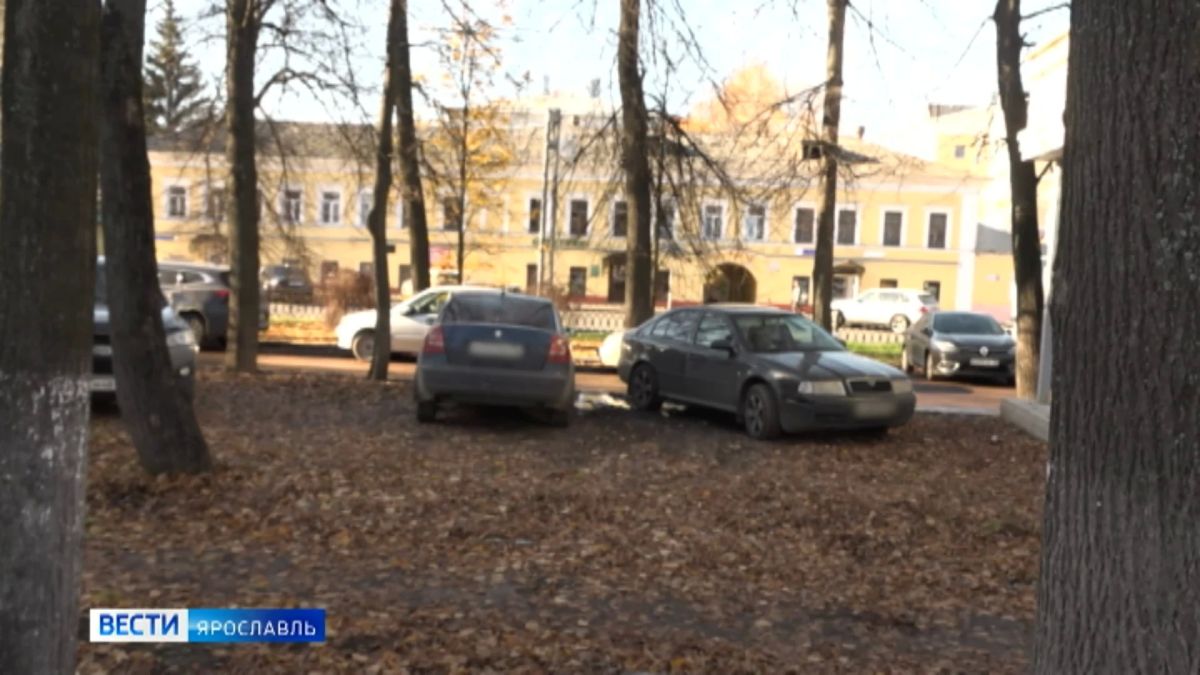 В центре Ярославля оштрафовали водителей за парковку на газоне В центре Ярославля оштрафовали водителей за парковку на газоне